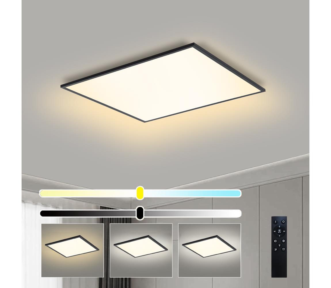 Brilagi - LED Stmievateľné svietidlo SLIMFRAME LED/58W/230V 60x60 cm čierne + diaľkové ovládanie BRI177