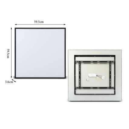 BRILAGI - LED stmievateľné stropné svietidlo SLIMFRAME LED/58W/230V 60x60 cm 3000-6000K čierna + diaľkové ovládanie