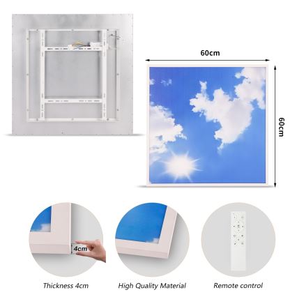 Brilagi - LED stmievateľné stropné svietidlo SLIMFRAME LED/58W/230V 60x60 cm 3000-6000K strieborná/modrá + diaľkové ovládanie