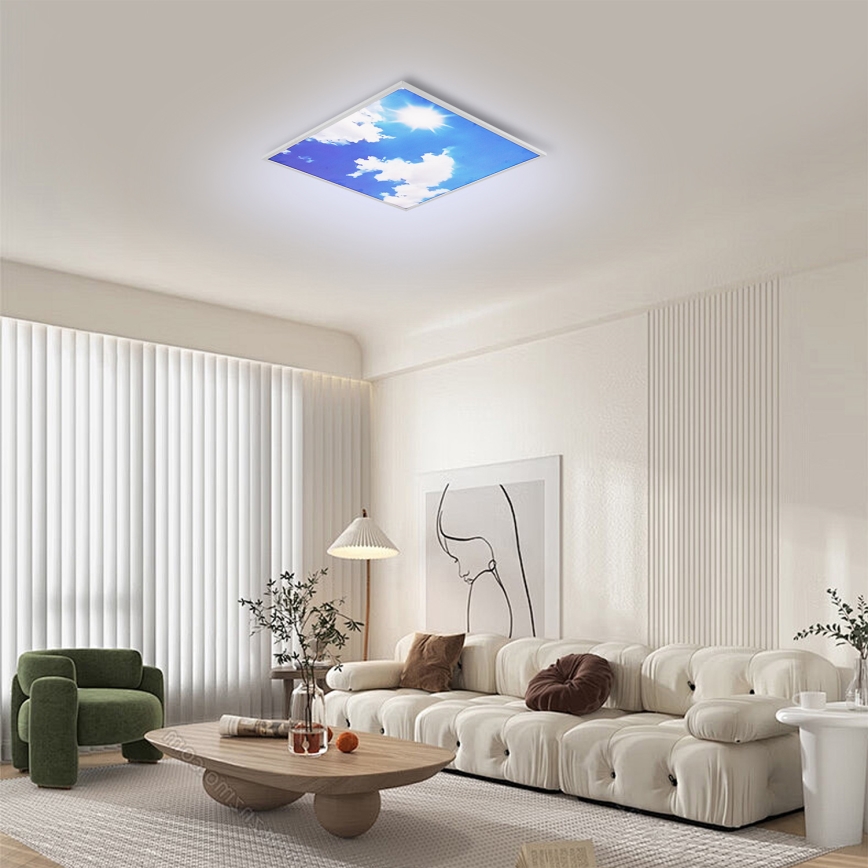 Brilagi - LED stmievateľné stropné svietidlo SLIMFRAME SKY LED/58W/230V 60x60 cm 3000-6000K strieborná/modrá + diaľkové ovládanie