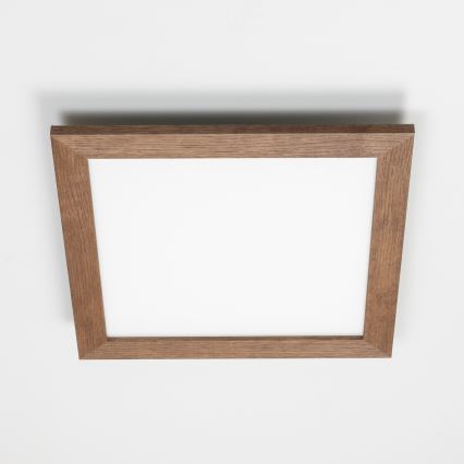 Brilagi - LED Stmievateľné stropné svietidlo SLIMFRAME WOOD LED/36W/230V 49,5x49,5 cm 3000–6000K tmavohnedé + diaľkové ovládanie