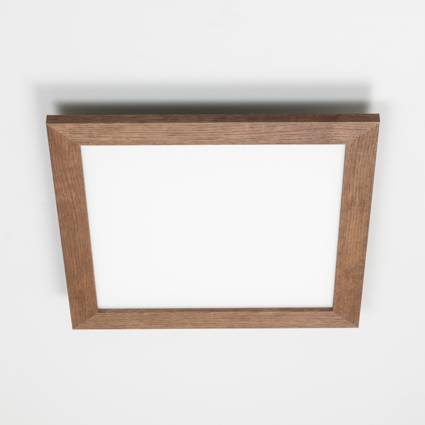 Brilagi - LED Stmievateľné stropné svietidlo SLIMFRAME WOOD LED/36W/230V 49,5x49,5 cm 3000–6000K tmavohnedé + diaľkové ovládanie