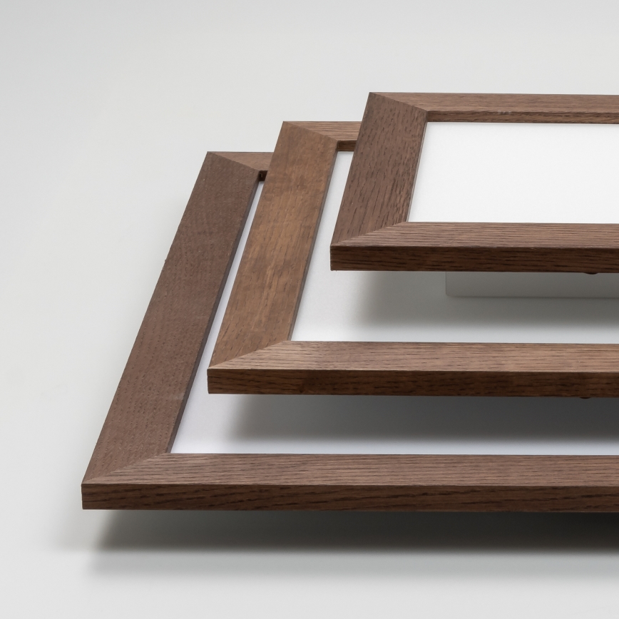 Brilagi - LED Stmievateľné stropné svietidlo SLIMFRAME WOOD LED/36W/230V 49,5x49,5 cm 3000–6000K tmavohnedé + diaľkové ovládanie