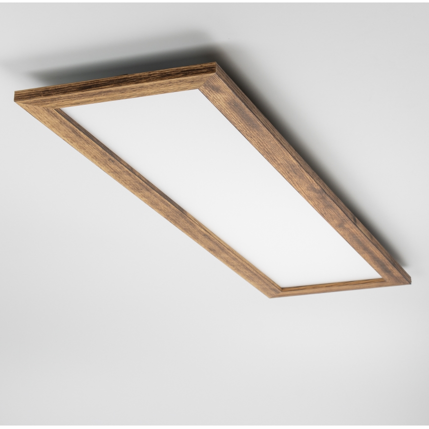 Brilagi - LED Stmievateľné stropné svietidlo SLIMFRAME WOOD LED/58W/230V 124x33,7 cm 3000-6000K hnedá + diaľkové ovládanie