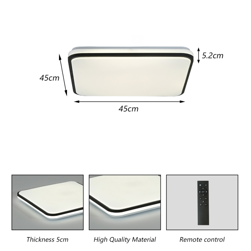 Brilagi - LED Stmievateľné stropné svietidlo SMART LED/36W/230V 3000-6000K 45x45 cm Wi-Fi Tuya + diaľkové ovládanie