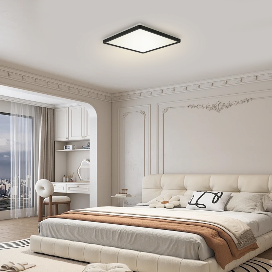 Brilagi - LED stmievateľné svietidlo so senzorom pohybu a súmraku ULTRA SLIM LED/18W/230V 30x30 cm + diaľkové ovládanie