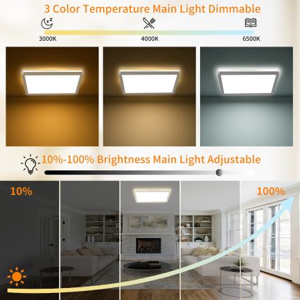 Brilagi - LED Stmievaťelné stropné svietidlo ULTRA SLIM LED/18W/230V 2700-6500K 30x30 cm biela + diaľkové ovládanie