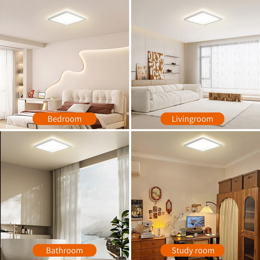 Brilagi - LED Stmievaťelné stropné svietidlo ULTRA SLIM LED/18W/230V 2700-6500K 30x30 cm biela + diaľkové ovládanie