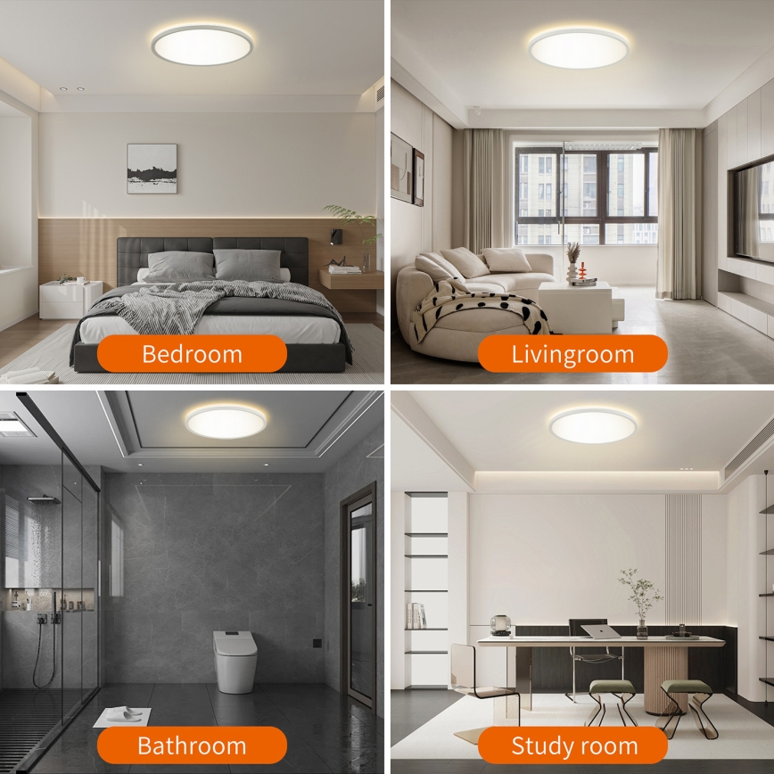 Brilagi - LED stmievateľné stropné svietidlo ULTRA SLIM LED/18W/230V 2700-6500K pr. 30 cm biela + diaľkové ovládanie