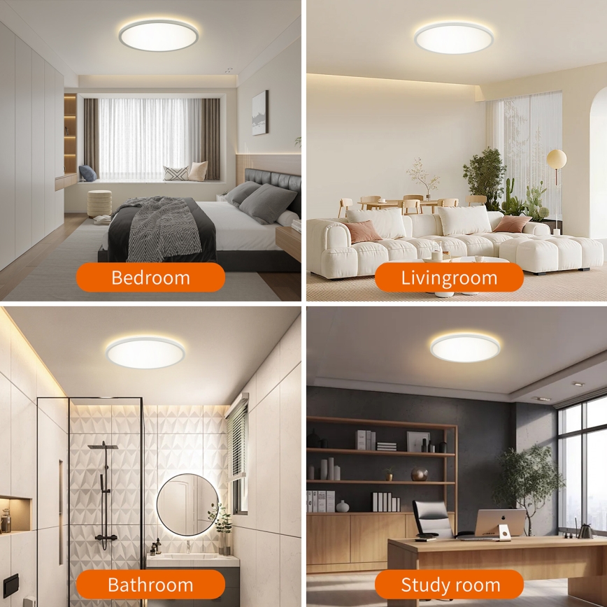 Brilagi - LED Stmievaťelné stropné svietidlo ULTRA SLIM LED/24W/230V 2700-6500K pr. 42 cm biela + diaľkové ovládanie