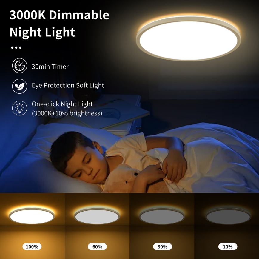Brilagi - LED Stmievaťelné stropné svietidlo ULTRA SLIM LED/24W/230V 2700-6500K pr. 42 cm biela + diaľkové ovládanie