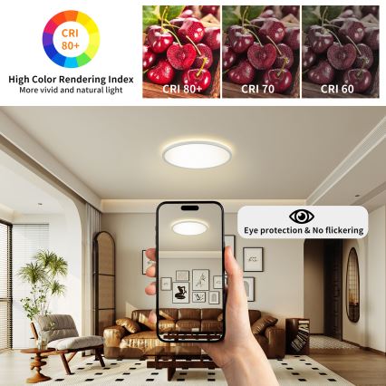 Brilagi - LED Stmievaťelné stropné svietidlo ULTRA SLIM LED/24W/230V 2700-6500K pr. 42 cm biela + diaľkové ovládanie