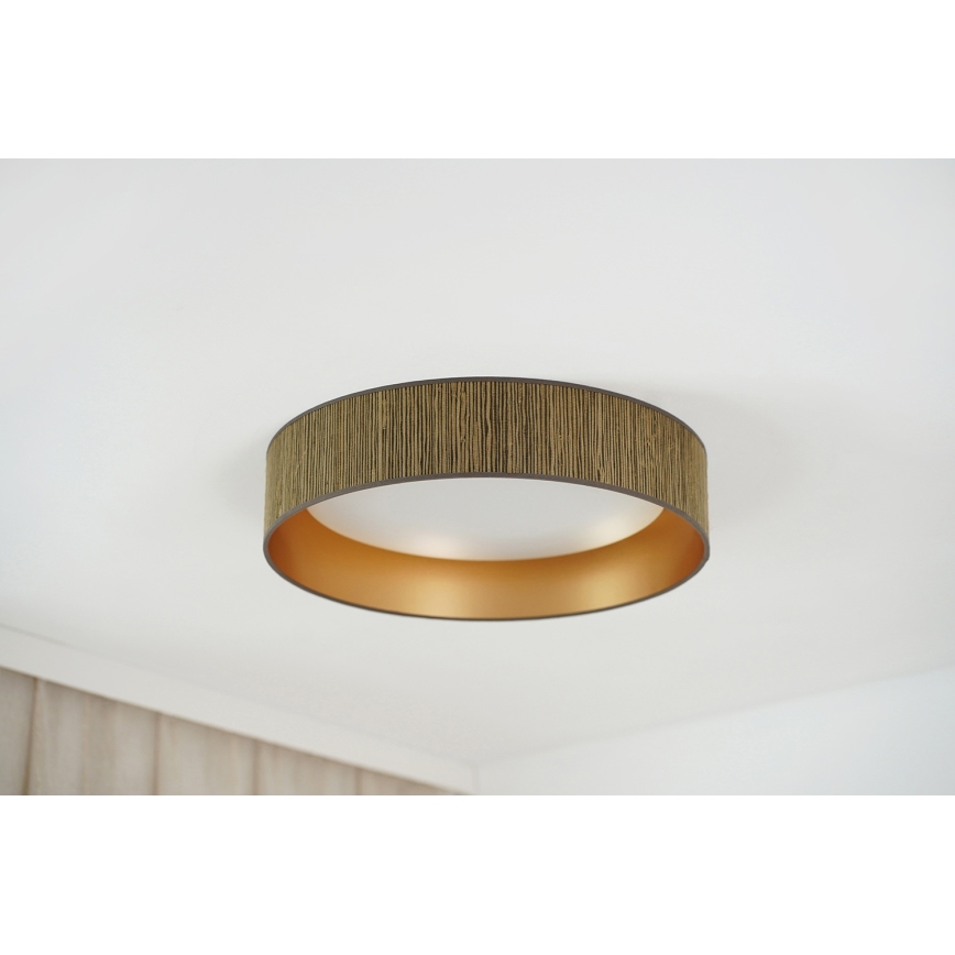 Brilagi - LED Stmievateľné stropné svietidlo VEGAS SHINE LED/24W/230V 3000/4000/6500K slama hnedá/zlatá + diaľkové ovládanie