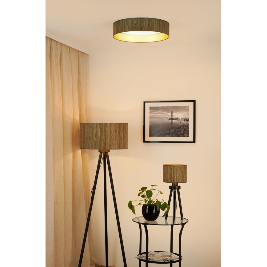 Brilagi - LED Stmievateľné stropné svietidlo VEGAS SHINE LED/24W/230V 3000/4000/6500K slama hnedá/zlatá + diaľkové ovládanie