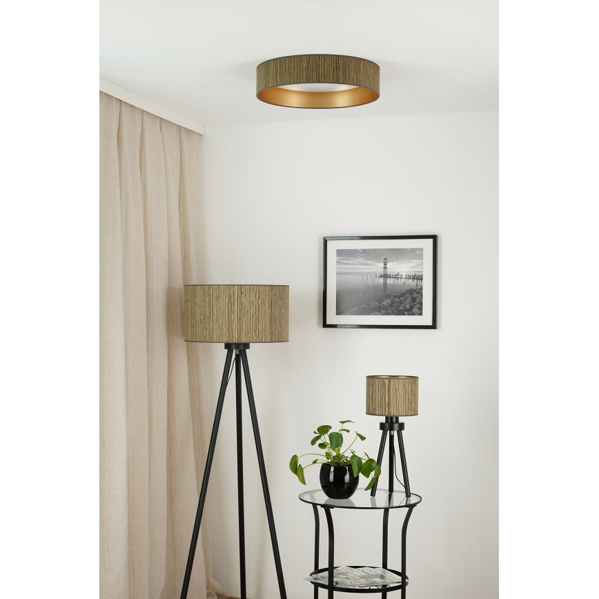 Brilagi - LED Stmievateľné stropné svietidlo VEGAS SHINE LED/24W/230V 3000/4000/6500K slama hnedá/zlatá + diaľkové ovládanie