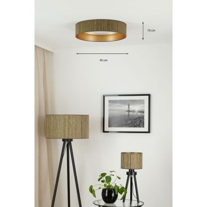 Brilagi - LED Stmievateľné stropné svietidlo VEGAS SHINE LED/24W/230V 3000/4000/6500K slama hnedá/zlatá + diaľkové ovládanie