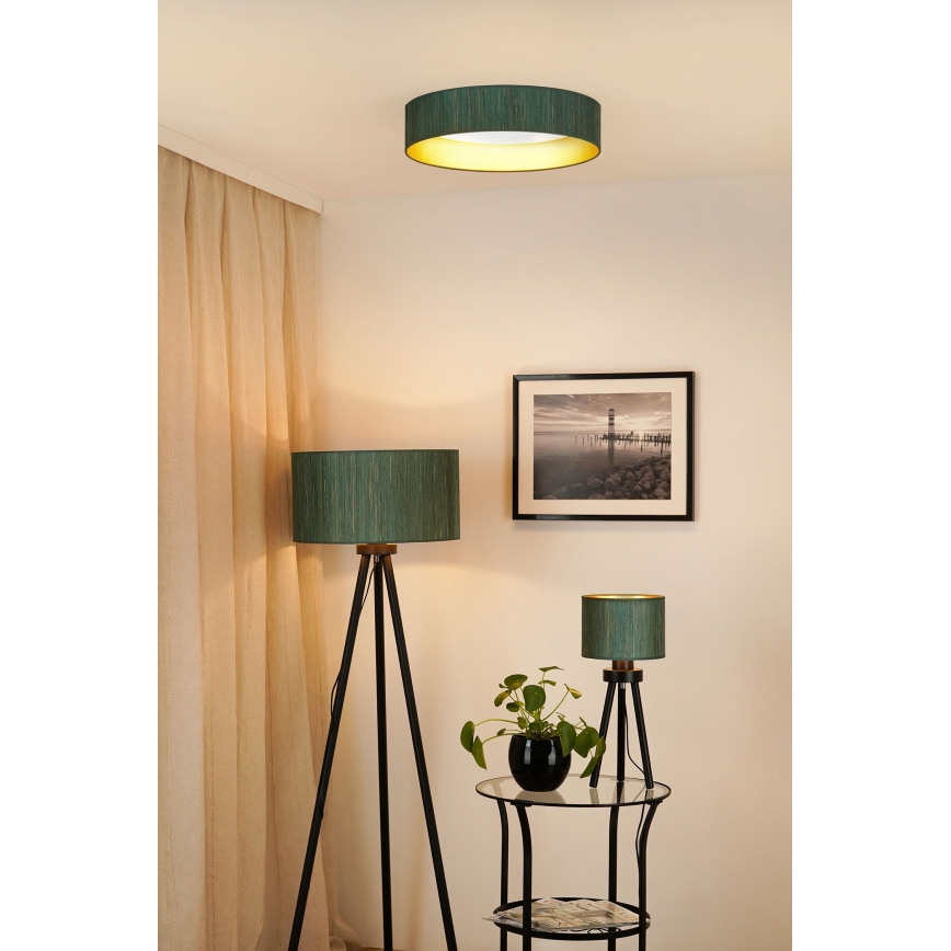 Brilagi - LED Stmievateľné stropné svietidlo VEGAS SHINE LED/24W/230V 3000/4000/6500K slama zelená/zlatá + diaľkové ovládanie