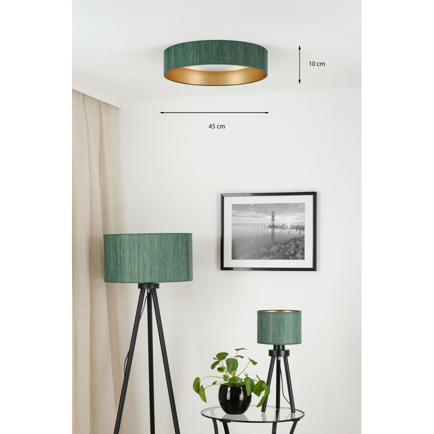Brilagi - LED Stmievateľné stropné svietidlo VEGAS SHINE LED/24W/230V 3000/4000/6500K slama zelená/zlatá + diaľkové ovládanie