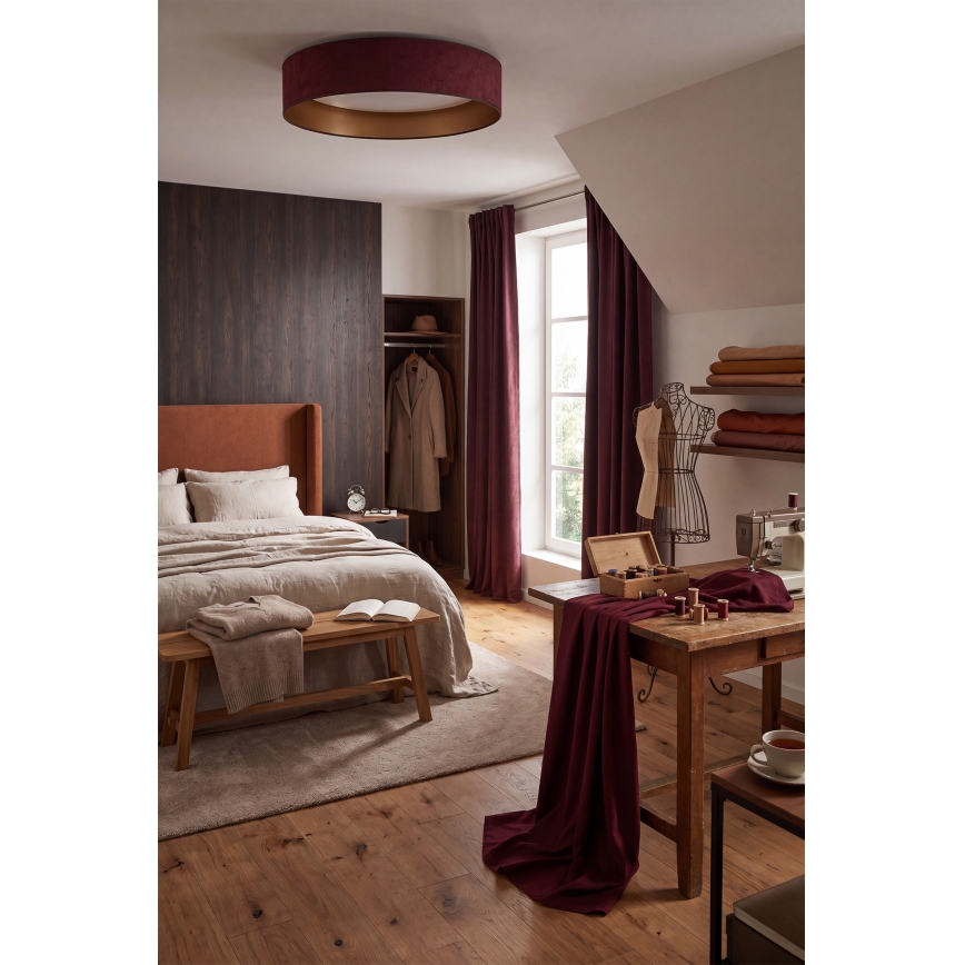 Brilagi - LED stmievateľné stropné svietidlo VELVET SMARTIX STARS LED/36W/230V 3000-6000K priemer 55 cm vínová/zlatá Wi-Fi Tuya Beacon + diaľkové ovládanie