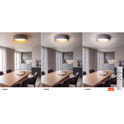 Brilagi - LED stmievateľné stropné svietidlo VELVET SMARTIX STARS LED/36W/230V 3000-6000K pr. 55 cm sivá/zlatá Wi-Fi Tuya Beacon + diaľkové ovládanie