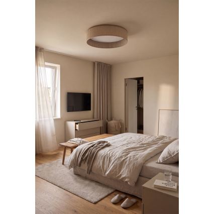 Brilagi - LED stmievateľné stropné svietidlo VELVET SMARTIX STARS LED/36W/230V 3000-6000K priemer 55 cm béžová Wi-Fi Tuya Beacon + diaľkové ovládanie