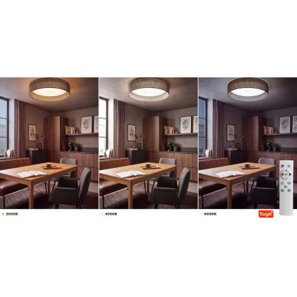 Brilagi - LED Stmievateľné stropné svietidlo VELVET SMARTIX STARS LED/24W/230V 3000-6000K pr. 45 cm hnedá Wi-Fi Tuya Beacon + diaľkové ovládanie