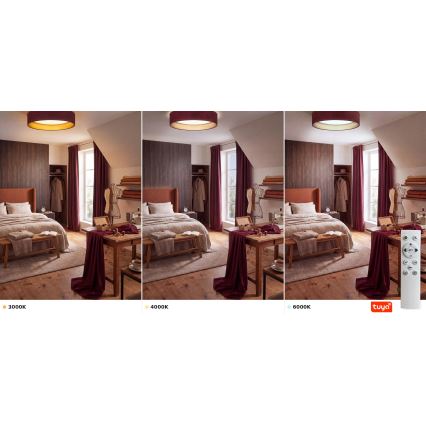 Brilagi - LED stmievateľné stropné svietidlo VELVET SMARTIX LED/24W/230V 3000-6000K pr. 45 cm vínová/zlatá Wi-Fi Tuya Beacon + diaľkové ovládanie