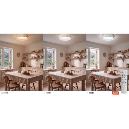 Brilagi - LED stmievateľné stropné svietidlo VELVET SMARTIX LED/24W/230V 3000-6000K pr. 45 cm biela Wi-Fi Tuya Beacon + diaľkové ovládanie