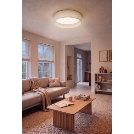 Brilagi - LED stmievateľné stropné svietidlo VELVET SMARTIX LED/36W/230V 3000-6000K priemer 55 cm krémová Wi-Fi Tuya Beacon + diaľkové ovládanie