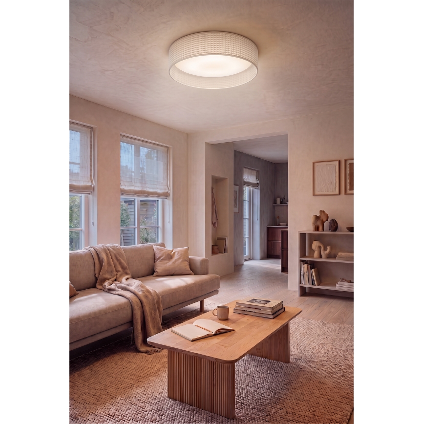 Brilagi - LED stmievateľné stropné svietidlo VELVET SMARTIX LED/36W/230V 3000-6000K priemer 55 cm krémová Wi-Fi Tuya Beacon + diaľkové ovládanie
