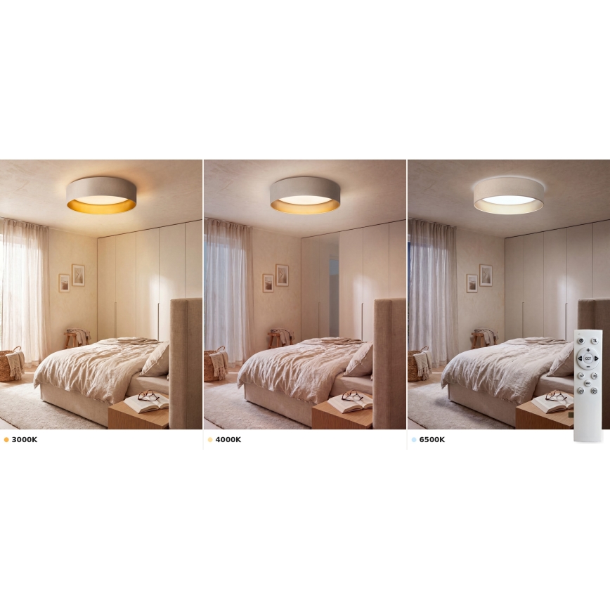 Brilagi - LED stmievateľné stropné svietidlo VELVET SMART VARI LED/24W/230V 3000-6500K pr. 45 cm krémová/zlatá + diaľkové ovládanie