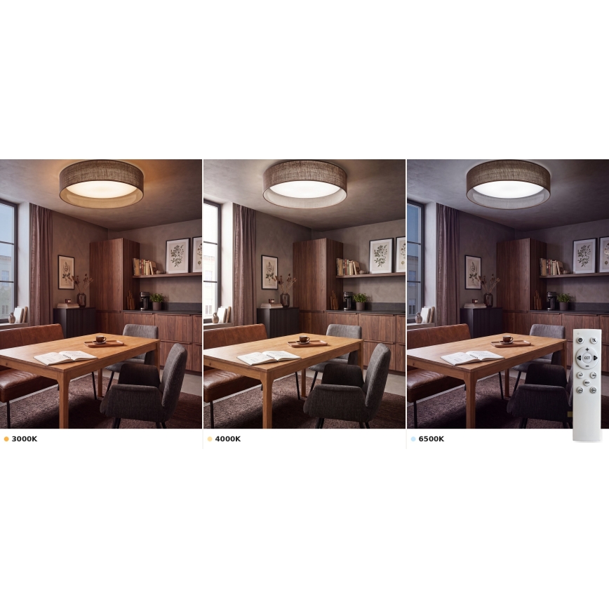 Brilagi - LED stmievateľné stropné svietidlo VELVET SMART VARI LED/24W/230V 3000-6500K pr. 45 cm hnedá + diaľkové ovládanie
