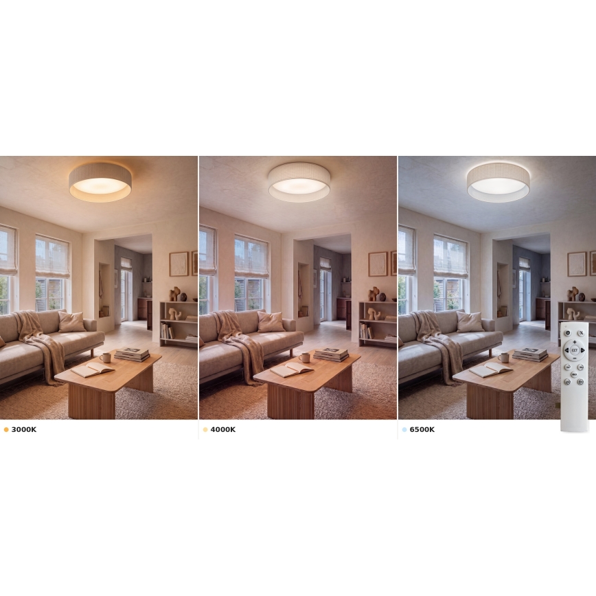 Brilagi - LED Stmievané stropné svietidlo VELVET SMART VARI LED/24W/230V 3000-6500K pr. 45 cm krémová + diaľkové ovládanie