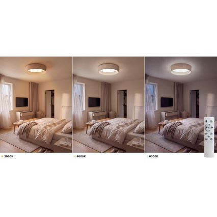 Brilagi - LED stmievateľné stropné svietidlo VELVET SMART VARI LED/24W/230V 3000-6500K pr. 45 cm béžové + diaľkové ovládanie