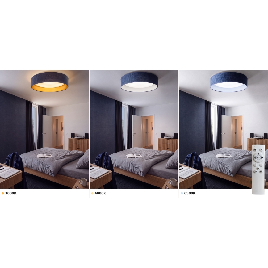 Brilagi - LED stmievateľné stropné svietidlo VELVET SMART VARI LED/24W/230V 3000-6500K pr. 45 cm modrá + diaľkové ovládanie