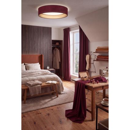 Brilagi - LED stmievateľné stropné svietidlo VELVET SMART VARI LED/24W/230V 3000-6500K priemer 45 cm bordová/zlatá + diaľkové ovládanie