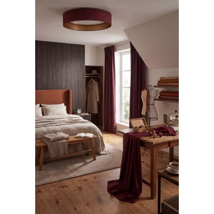 Brilagi - LED stmievateľné stropné svietidlo VELVET SMART VARI LED/24W/230V 3000-6500K priemer 45 cm bordová/zlatá + diaľkové ovládanie