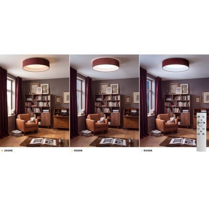 Brilagi - LED stmievateľné stropné svietidlo VELVET SMART VARI LED/24W/230V 3000-6500K pr. 45 cm vínová + diaľkové ovládanie