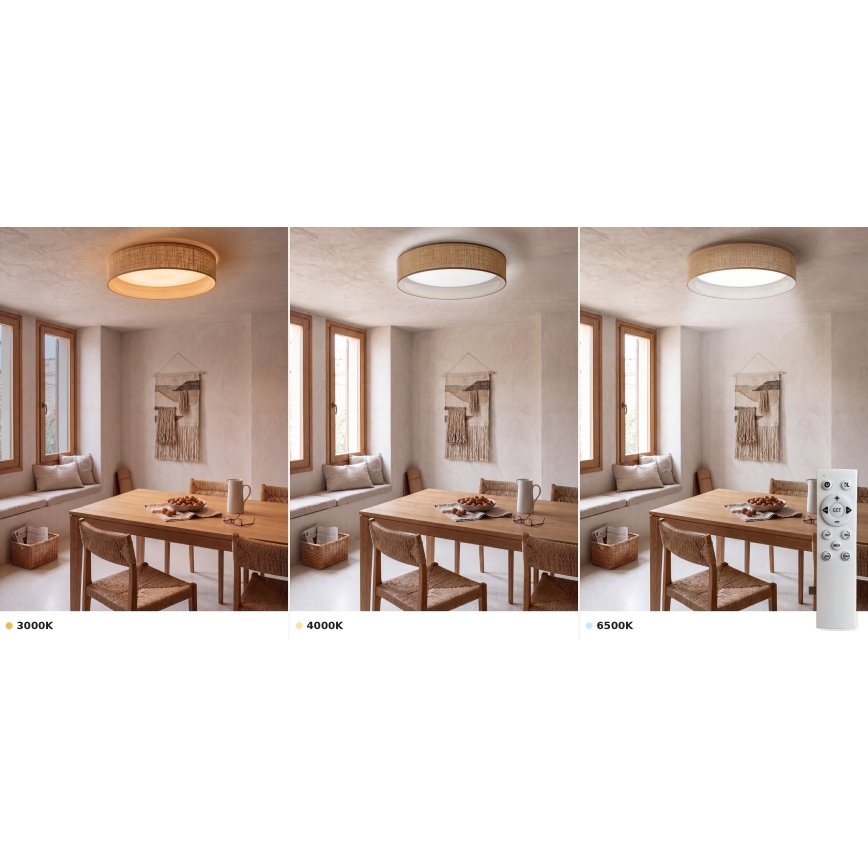 Brilagi - LED Stmievateľné stropné svietidlo VELVET SMART VARI LED/36W/230V 3000-6500K pr. 55 cm béžová + diaľkové ovládanie