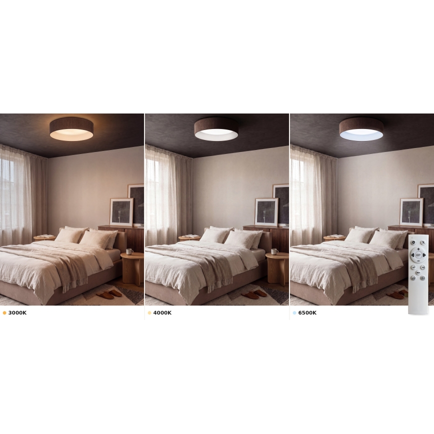 Brilagi - LED stmievateľné stropné svietidlo VELVET SMART VARI LED/36W/230V 3000-6500K pr. 55 cm hnedá + diaľkové ovládanie