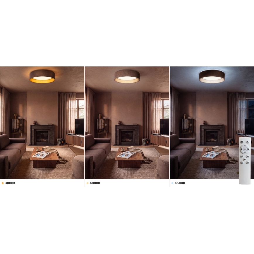 Brilagi - LED stmievateľné stropné svietidlo VELVET SMART VARI LED/36W/230V 3000-6500K pr. 55 cm hnedá/zlatá + diaľkové ovládanie