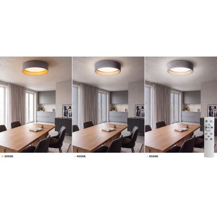 Brilagi - LED stmievateľné stropné svietidlo VELVET SMART VARI LED/36W/230V 3000-6500K pr. 55 cm šedá/zlatá + diaľkové ovládanie