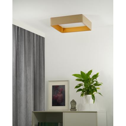 Brilagi - LED Stmievateľné stropné svietidlo VELVET SQUARE LED/24W/230V 3000/4000/6500K + diaľkové ovládanie béžová