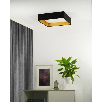 Brilagi - LED Stmievateľné stropné svietidlo VELVET SQUARE LED/24W/230V 3000/4000/6500K + diaľkové ovládanie čierna