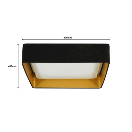 Brilagi - LED Stmievateľné stropné svietidlo VELVET SQUARE LED/24W/230V 3000/4000/6500K + diaľkové ovládanie čierna