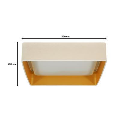 Brilagi - LED Stmievateľné stropné svietidlo VELVET SQUARE LED/24W/230V 3000/4000/6500K + diaľkové ovládanie krémová