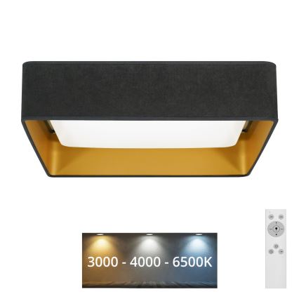 Brilagi - LED Stmievateľné stropné svietidlo VELVET SQUARE LED/24W/230V 3000/4000/6500K + diaľkové ovládanie šedá