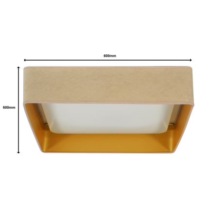 Brilagi - LED Stmievateľné stropné svietidlo VELVET SQUARE SMART LED/36W/230V 2700-6500K Wi-Fi Tuya + diaľkové ovládanie béžová