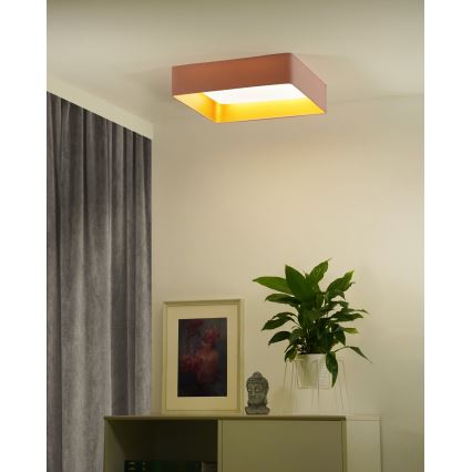 Brilagi - LED Stmievateľné stropné svietidlo VELVET SQUARE SMART LED/36W/230V 2700-6500K Wi-Fi Tuya + diaľkové ovládanie ružová