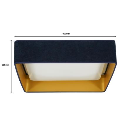 Brilagi - LED stmievateľné stropné svietidlo VELVET SQUARE SMART LED/36W/230V 60x60 cm 2700-6500K Wi-Fi Tuya + diaľkové ovládanie tmavomodrá